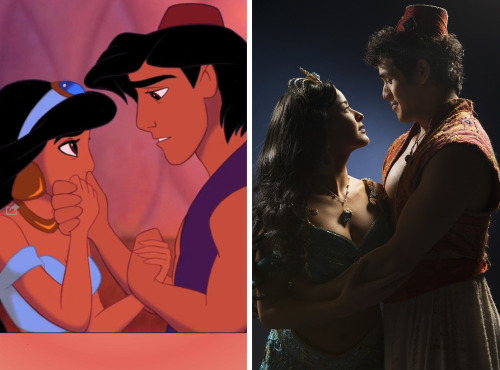 carrioncoyote:  frostbackcat:  typette:  popculturebrain:  New Images: Disney’s ‘Aladdin’ on Broadway vs the movie characters | BuzzFeed  oh my god it looks so great why can’t I live in New York boo hoo hoo  I WANNA SEE IT  MEE TOOOOO ahhh