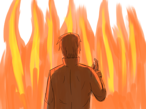 laos-artdump:  Roy’s Second Try On Flame Alchemy [First Part] So, after his first failure Roy tries again to do some decent Flame Alchemy and he kind of succedes xD He got the flame already but set himself on fire. Dammnit Roy, you just made a fool