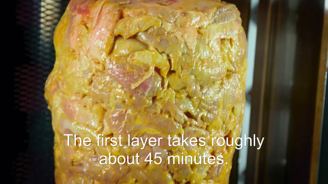 91% sure it's a close up of food. Caption: The first layer takes roughly about 45 minutes.