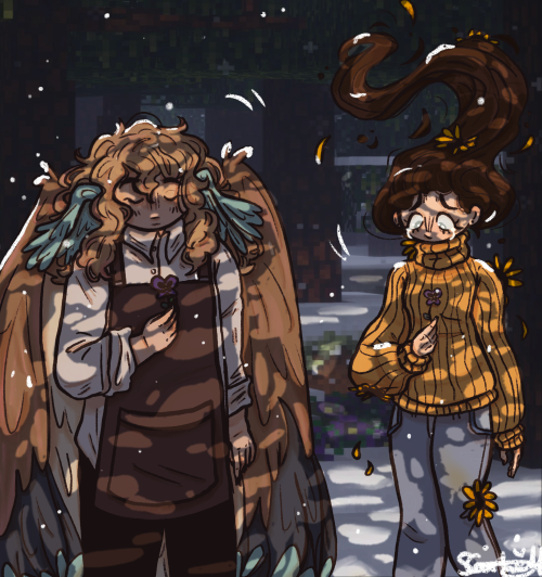 Christmas Art For @anchored-dust ! ( Character On Left Belongs To @anchored-dust )