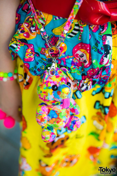 20-year-old Japanese fashion student Chii on the street in Harajuku wearing super colorful decora-in