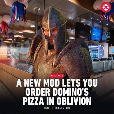 randomencounters:claudia-houyhnhnm:radiofreederry:its fucking realNickies’ Pizzablivion will let you “Order a Dominos pizza to your door by talking to an Oblivion character.” Chatting to Pizza Black outside of Weye will place an order