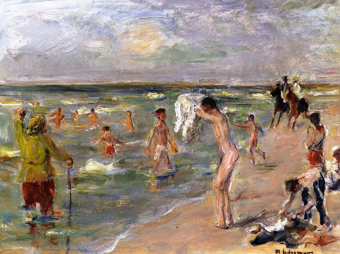 Max Liebermann (Berlin, 1847 - 1935) a) Tennis game by the sea, oil on canvas, 1901