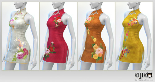 kijiko-sims:I made a Short Length Cheongsam Dress.This is the dress which is used for screenshots 