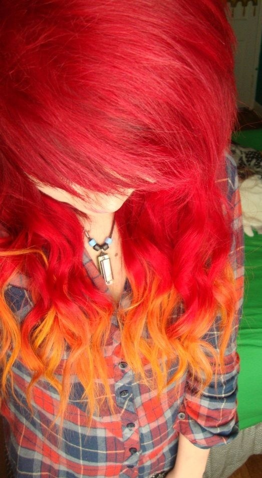 exotixa:  Ready for Fall? Here is a Flaming red ombre to match our fall season! Remember