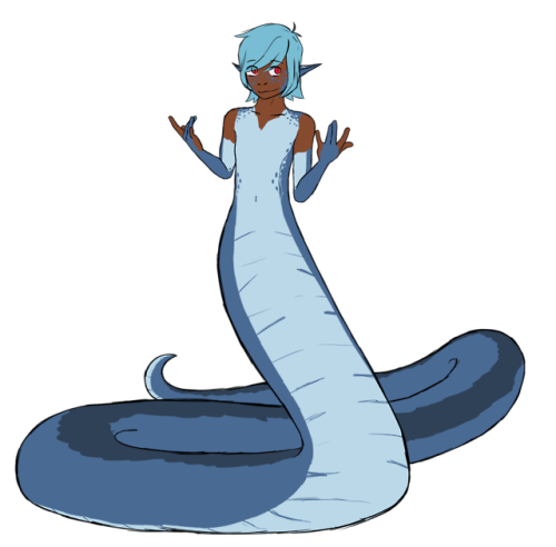 artphikiki:   I revamped another old oc, this one’s a lamia named Ammi. She’s friends with 404 and always annoys her by never wearing clothes.   REBLOGS > LIKES 