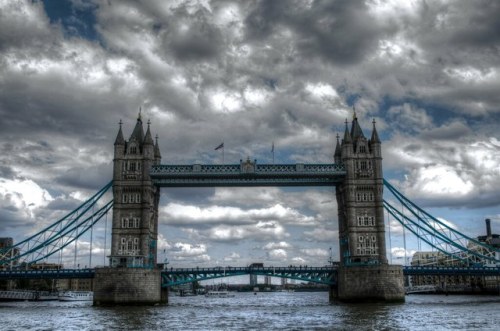 Cloudy Tower Bridge by adam_paddock Approaching Tower bridge on boat ride down the Thames. f