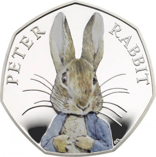 laughingsquid:The Royal Mint Creates a Full Color Peter Rabbit 50p Coin In Celebration Beatrix Potte