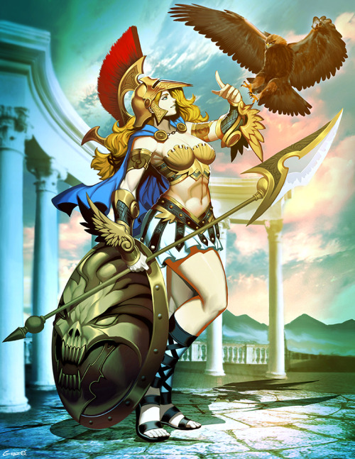 #athena, #Goddess of #wisdom, #war and the crafts, and favourite daughter of #Zeus. An image I did f