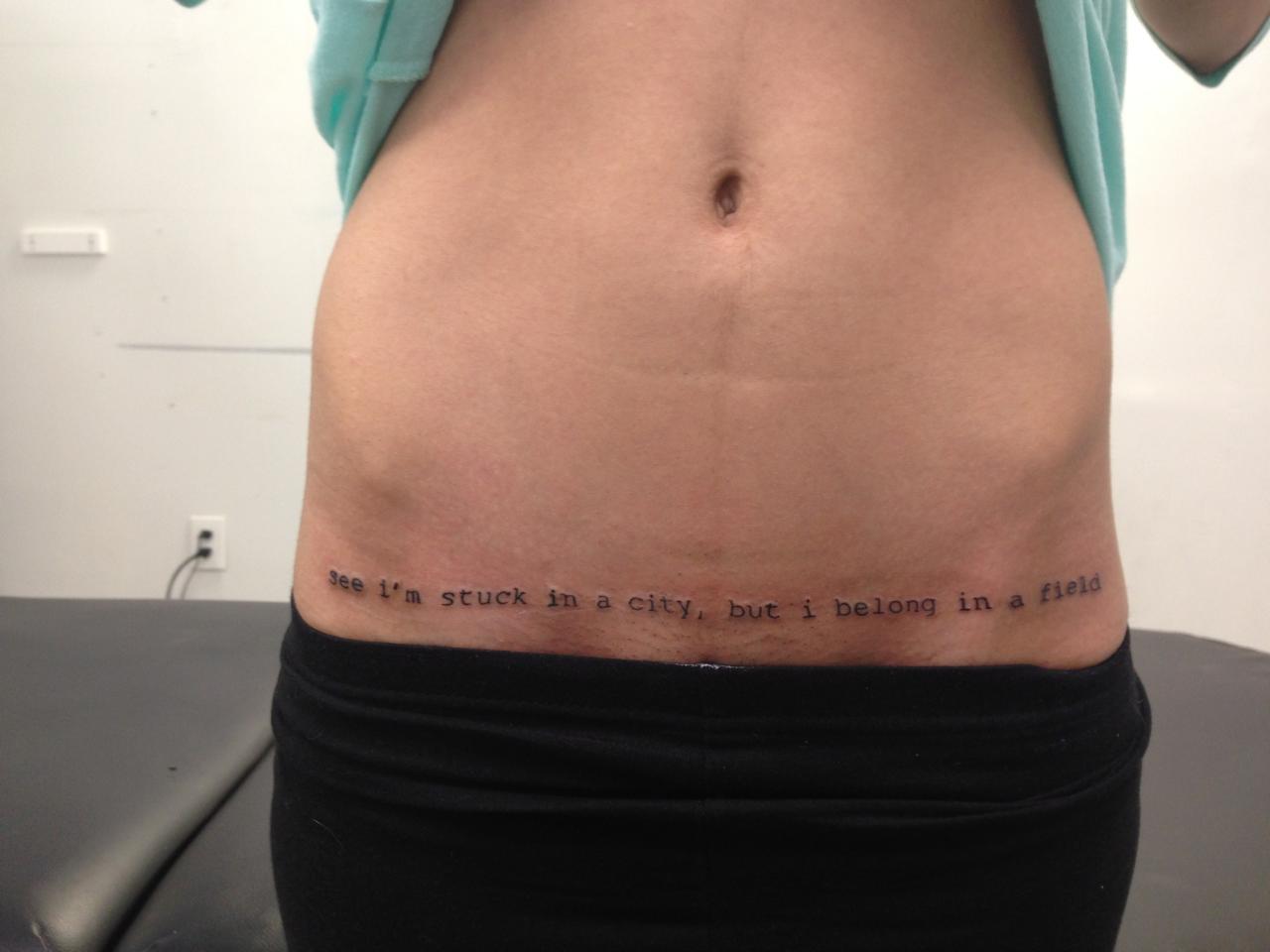 My first tattoo!! Lyrics from The Strokes&rsquo; song Heart In A Cage. It&rsquo;s