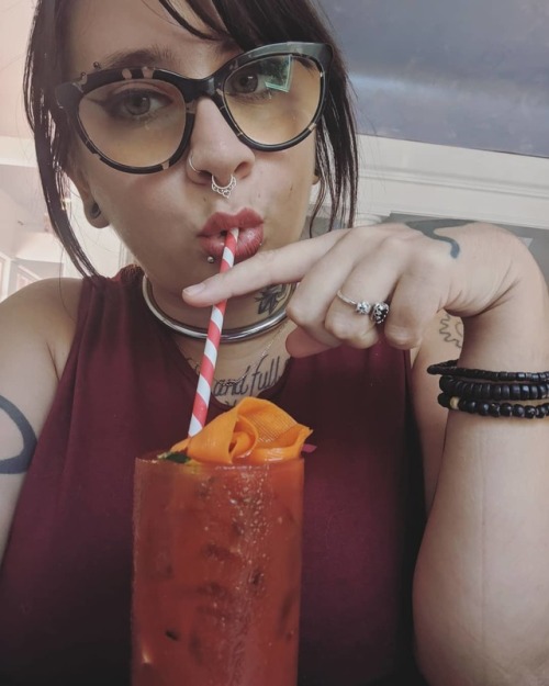 Out for anniversary brunch, super spicy bloody mary here is the best #girlswithglasses www.i