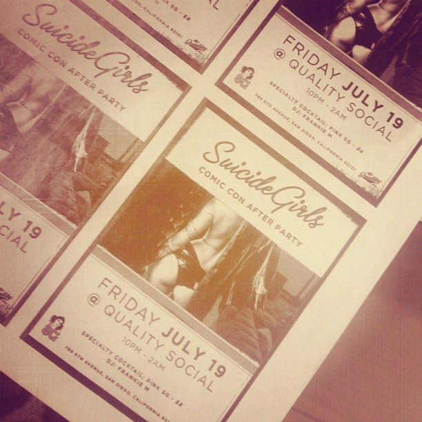milloux:  #SanDiego   #ComicCon #SuicideGirls = You coming party with us at Quality