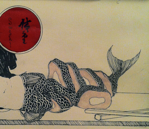 apomythopoihsh:edible-emotions: “Sushi” an addition to my sketchbook i finishe