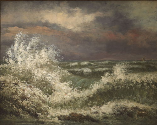 Gustave Courbet, The Wave, 1869. Oil on canvas. Via FAMSF