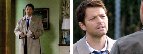 supernaturalapocalypse:  supernaturalapocalypse:  Castiel + Smiles (since season 8)  Things that makes Castiel smile: Dean (x6), Sam, Claire, Charlie, and hugs.In conclusion, everyone should hug Castiel more.