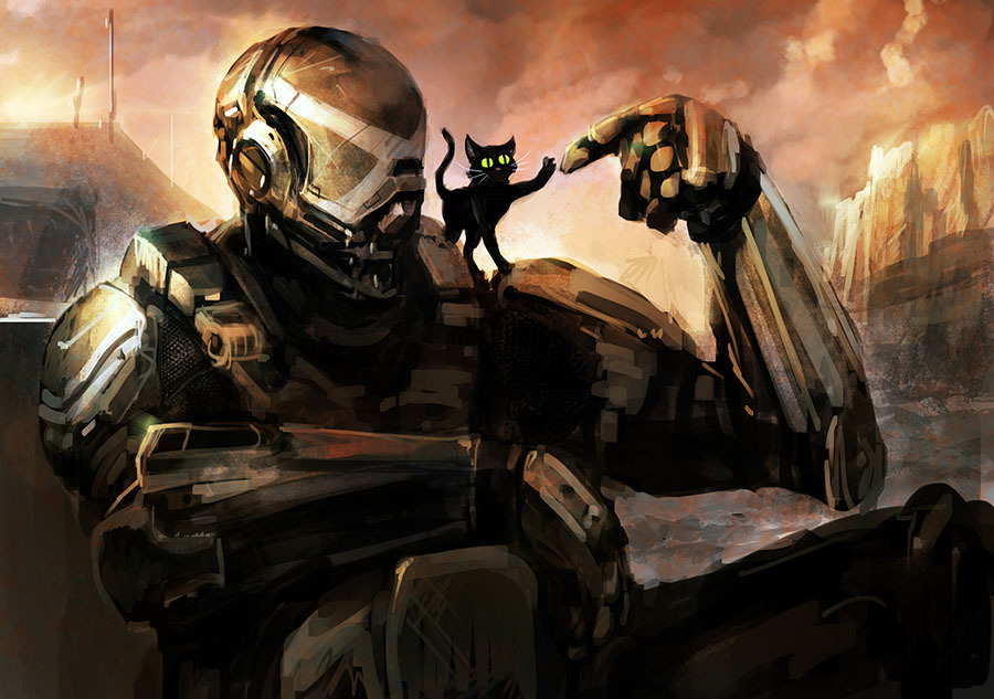 jen-andcake:  Spartan + Kitty. (not mine) 