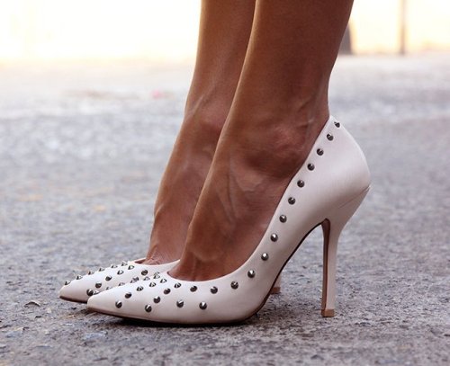 Studded Court Shoes by Zara stiletto heel, pointed toe, pumps from HeelsFetishism