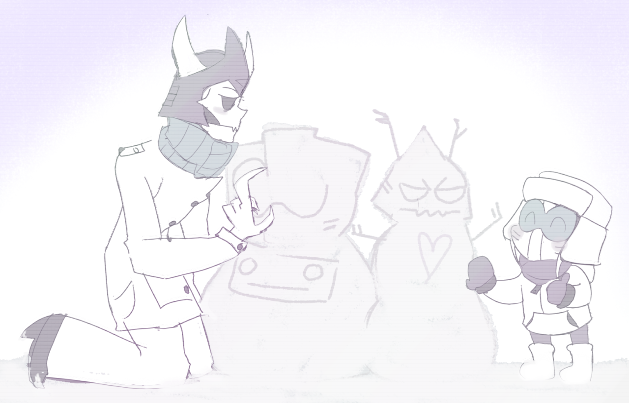 smallgarbagetruck:  i doodled more oldmen snow adventures to calm down coz im a loser