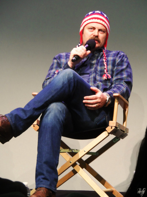 Nick Offerman earlier today talking about his new movie &ldquo;Somebody Up There Likes Me&rdquo;.