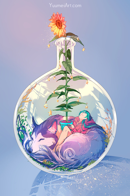 yuumei-art:Finally finished all 6 of my Terrarium Life series~I first started this series when Covid