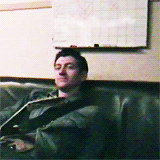 arcticsmonkeygifs:  alex turner in the snap out of it video 