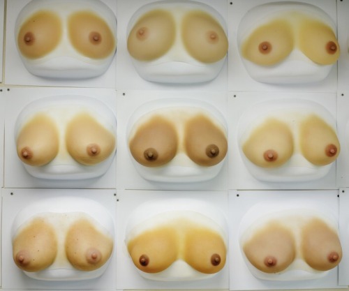 abysscreations:Or infamous breast wall at the RealDoll studio. Photo curtesy of Vanity Fair Magazi
