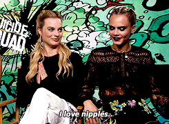 margotsrobbie:  Cara and nipples   Margot Robbie and Cara Delevingne