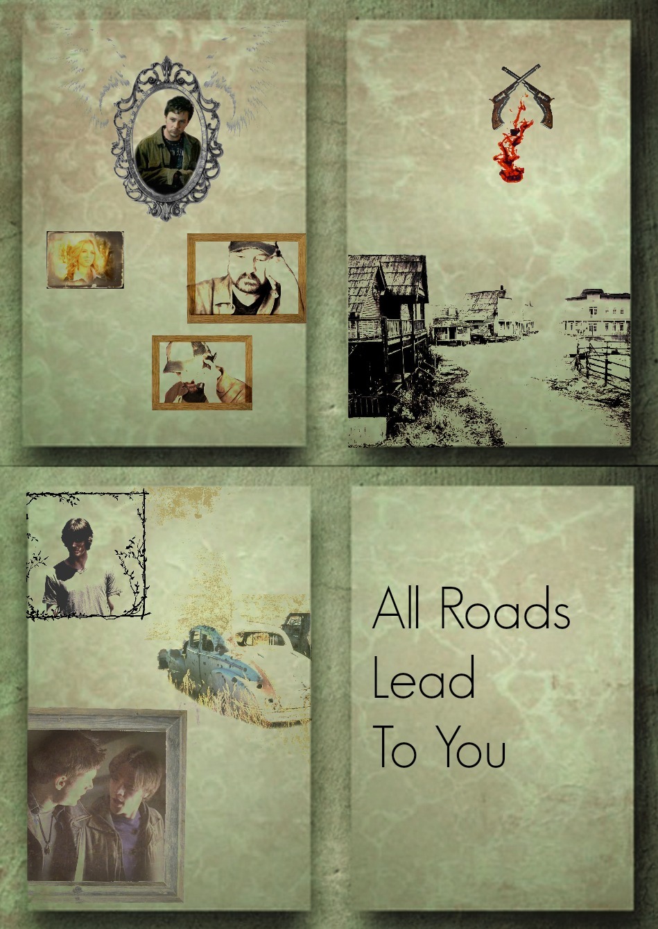 samstiels:
““ All Roads Lead to You
Author: honeysweetsam aka Nishka Gray
Genre: Wincest
Rating: NC-17
Word Count: 76,981
Warnings: canon divergence/AU, hurt!Dean, hurt!Sam, minor character death, blood and violence, angst, mention of suicide, incest...