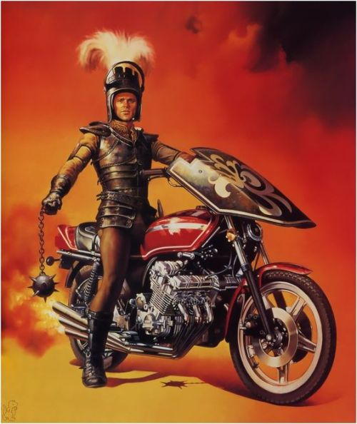 arthurian-mythia:vintagegeekculture:Boris Vallejo, “Knightriders.”Yes, Random.