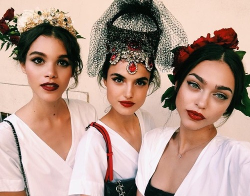 zhenyakvtava: Zhenya Katava, Blanca Padilla, Pauline Hoarau - Dolce and Gabbana.