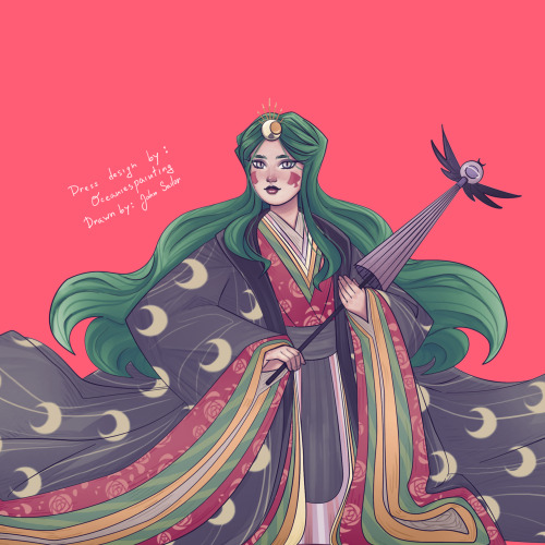  Japanese AU!Eclipsa, dress design by @oceaniespainting