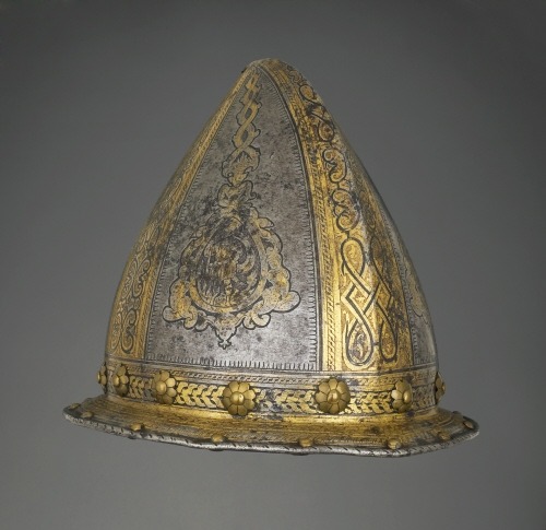 Gold decorated cabasset from Milan, Italy, circa 1580.from The Wallace Collection