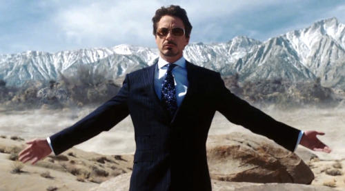Tony Stark demonstrating weapons in Iron Man