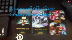 queenoflol:  So i got my hands on those skin codes and the guy email’d me the codes. So i can start the giveaway!  Must be following me. (I will absolutely check it for sure) Reblogs/likes do count. (make sure you don’t annoy your followers) The