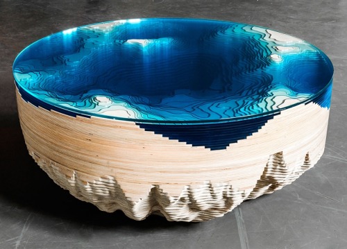 archi-diary:duffy london “ocean-inspired pieces” the ‘abyss horizon’ table.