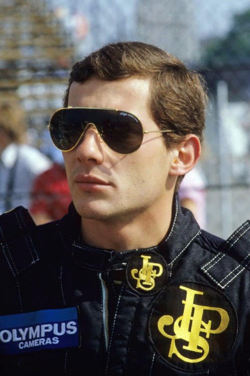 f1pictures:Ayrton Senna 1985 Ayrton would have been 57 todayHere, a baby Ayrton tries out a cyberpun