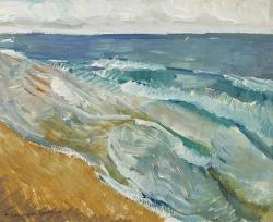 Grace Cossington Smith (Neutral Bay 1892 - Roseville 1984); Sea breaking on the Seashore, 1931; oil on board