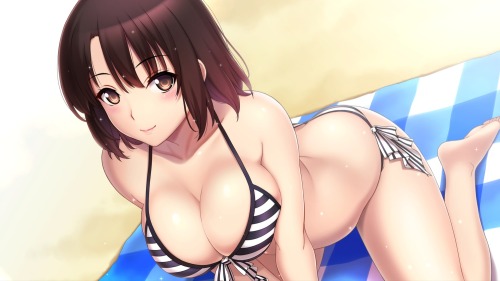 afsen90: bikini breast hold cleavage katou megumi lintanghaseo saenai heroine no sodatekata swimsuit