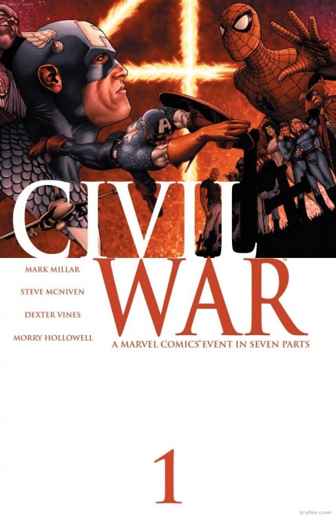 Civil War #1-7 covers by Steve McNiven, Dexter Vines and Morry Hollowell.If you want to read the e