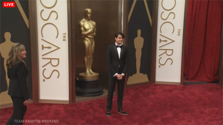 teamvampireweekend:Ezra Koenig on the 86th Academy Awards red carpet