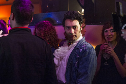 korg:Cori Gonzalez-Macuer,Jonny Brugh, Jemaine Clement, and Taika Waititi on the set of What We Do i