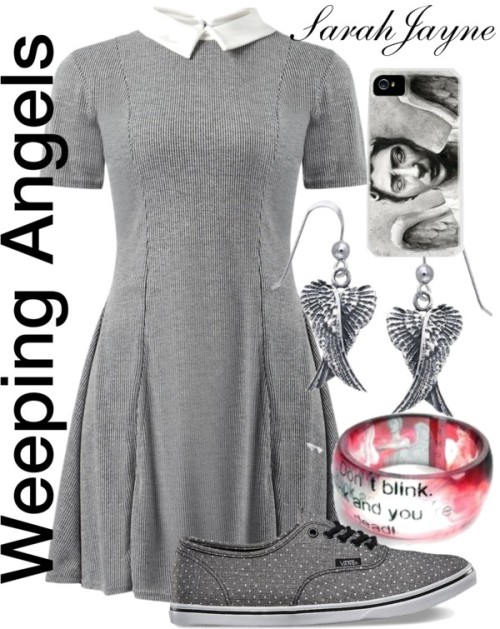 Weeping Angel Inspired Look by sarahjayne-loves-fashion featuring a black mini dress