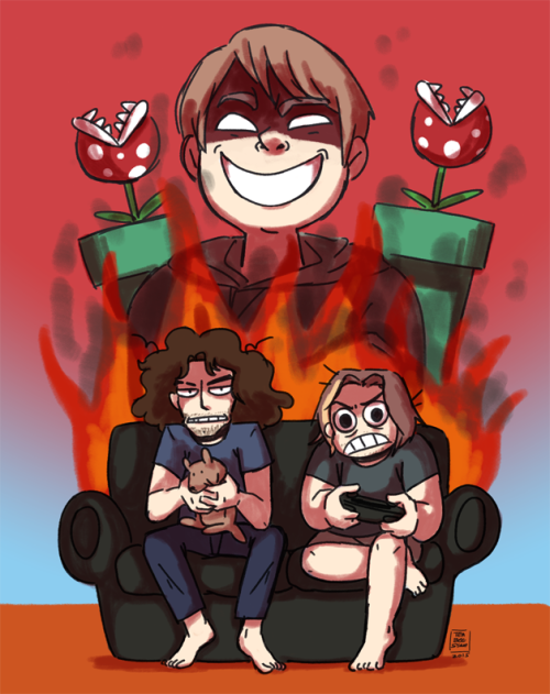 Drawing from the stream! Hell is actually just playing Ross’s Mario Maker levels endlessly.