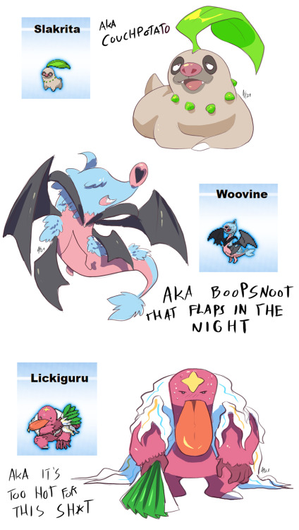 searching-for-bananaflies:    Been a while since I’ve done random pokefusions, so we played God on stream, again.  