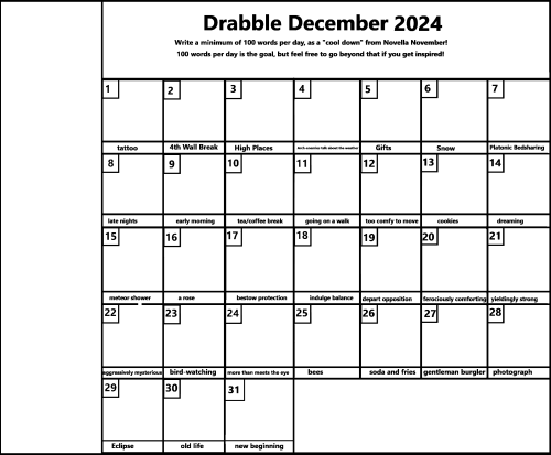 Drabble December 2024 Announcement Post
