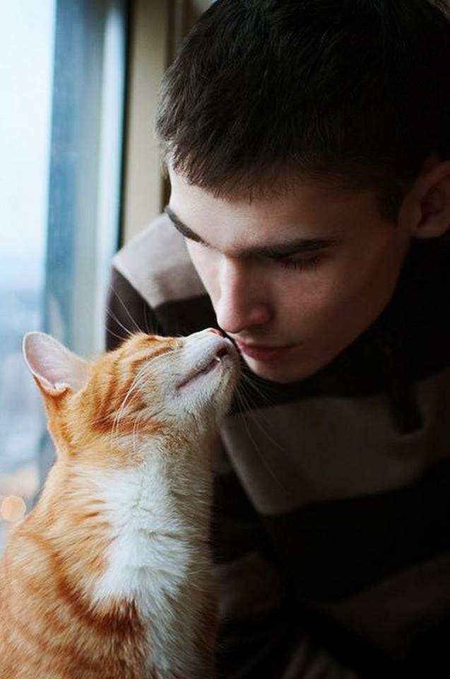 catsbeaversandducks:  “All you need is love… and a cat.” Photos via Real Men
