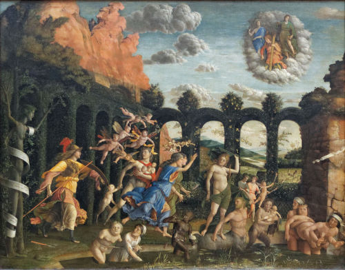 Andrea Mantegna. Triumph of the Virtues. 1502. Tempera on canvas. Musée du Louvre, Paris.