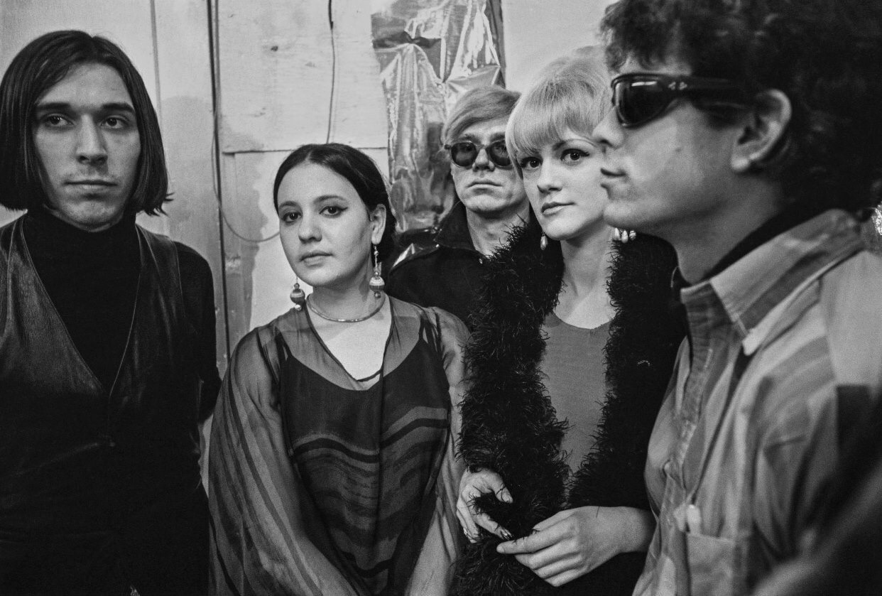 johncale:  John Cale, unidentified woman, Andy Warhol, Ingrid Superstar and Lou Reed,