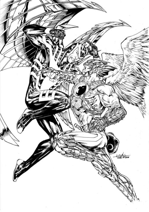 Archangel vs Hawkman by SpiderGuile