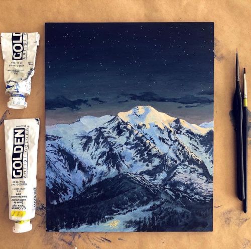 I’ve been wanting to paint snowy mountains for quite some time now, and I just didn’t feel comfortab